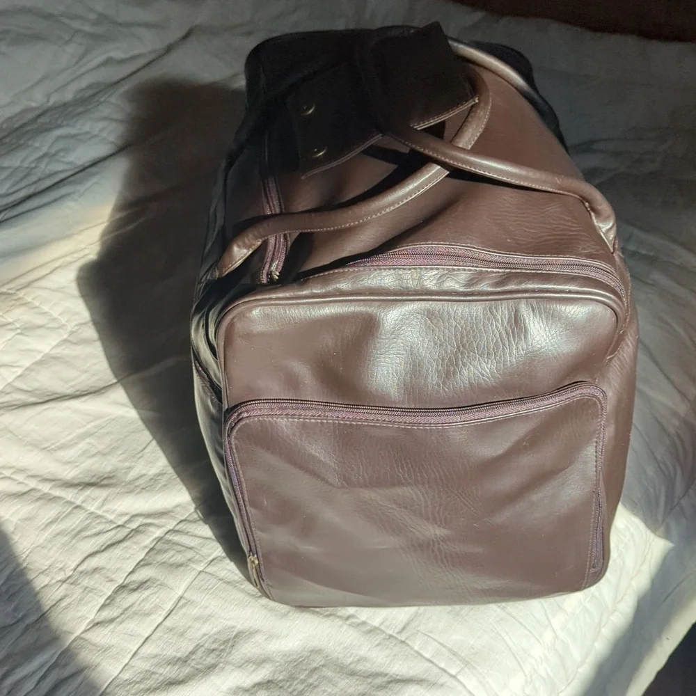 Lagerfeld leather travel duffle bag